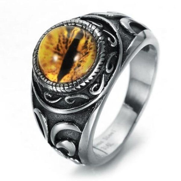 

cluster rings metal men punk vintage evil eye ring jewelry, Golden;silver