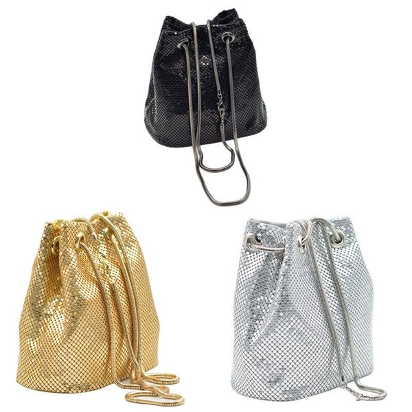 

evening bags fashion women bucket shoulder bag with sequin party handbags clutches