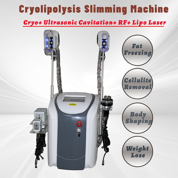 Cryolipolysis portátil Emagrecimento da máquina de emagrecimento Dissolving Therapy Therapy Corporal Modelando a pele Apertação Lipo Laser Diodos Pads Não-invasivo Tratamento