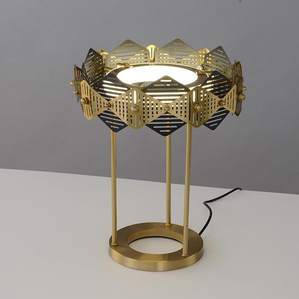 

table lamps modern led lamp living room coffee designer model bedroom bedside bronze metal hollow decorative