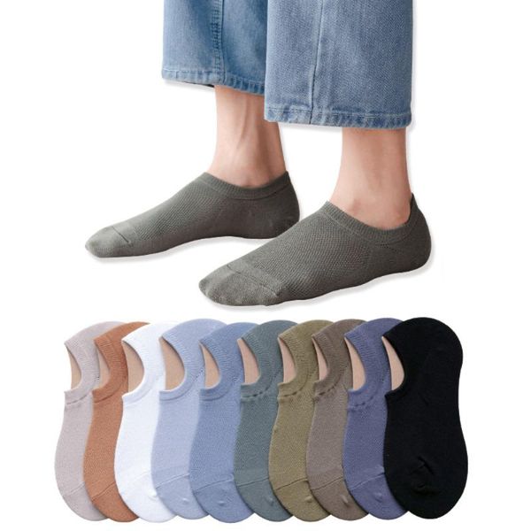 

men's socks 10 pairs/lot mesh breathable comfortable cotton male boat fashion multi-colors daily man boys calcetines, Black