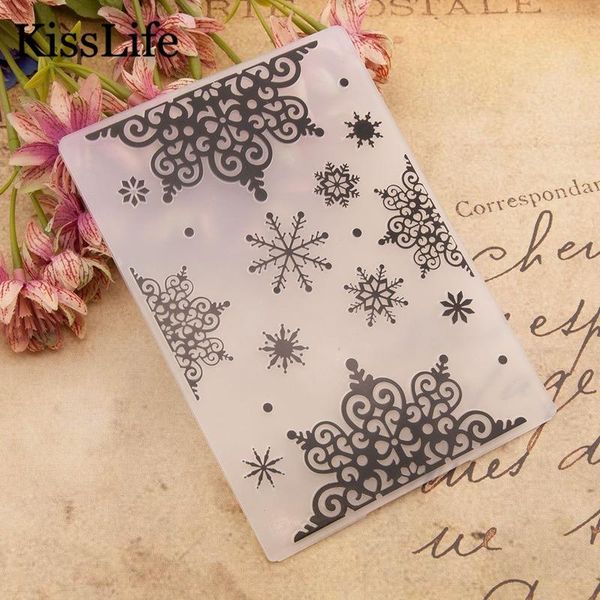 

craft tools 1 sheet beautiful snowflake edge plastic embossing folders for card making scrapbooking christmas winter