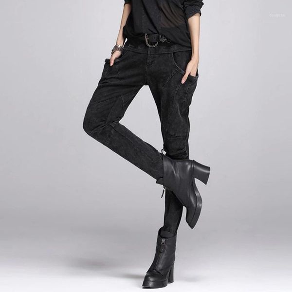 

autumn women's casual pants spring big pocket harem women trousers fashion al1788 & capris, Black;white