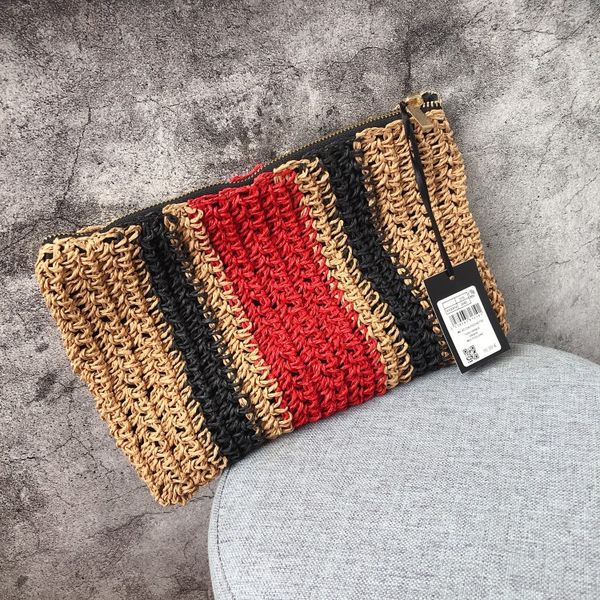 

new style foreign trade straw nice women classic cosmetic bag vintage bag