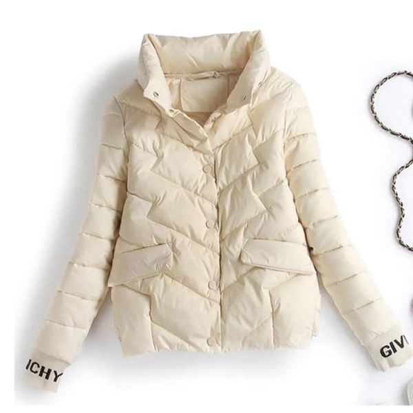 

women's down & parkas 2021 autumn and winter women jacket black beige short coat student clothing slim thick