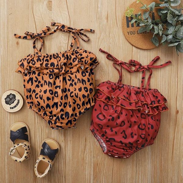 

jumpsuits 0-12m born baby girl sleeveless strap leopard romper jumpsuit one pieces summer clothes, Blue