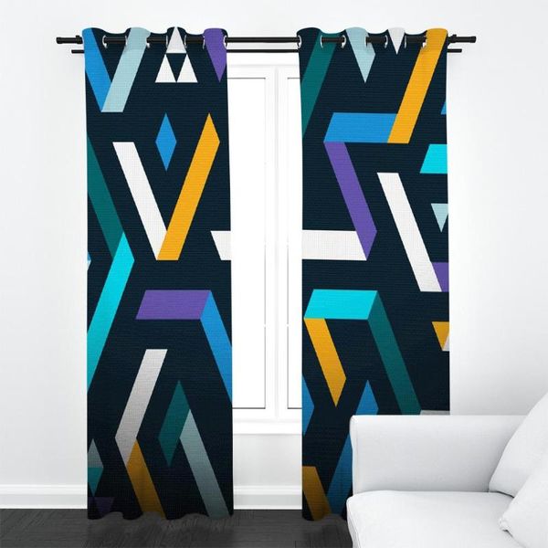 

curtain & drapes custom large po blackout curtains for living room bedroom modern art color ribbon decor 2 panels with hooks