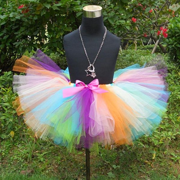 

skirts handmade fluffy rainbow tutu girls dance skirt birthday costumes tutus pic by actual sample, Blue