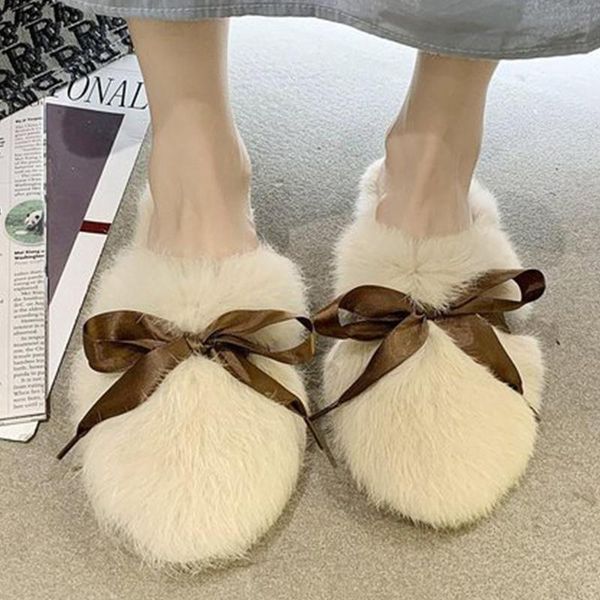 

slippers fashion 2021 women mules flats with flip flops shoes spring autumn female indoor fur slides ladies furry, Black