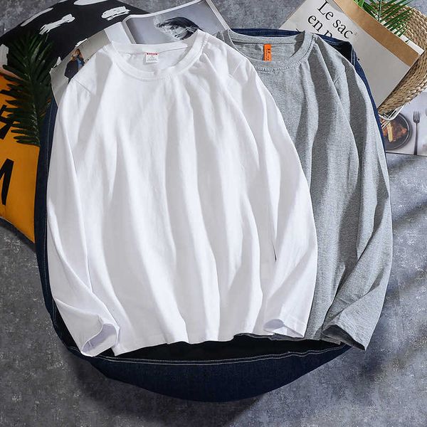 

men's long sleeve t-shirt, simple, pure cotton, solid color, spring and summer, Black