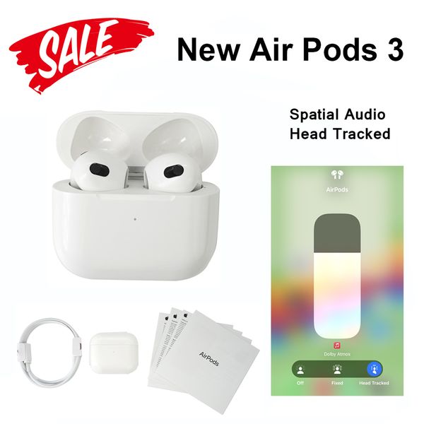 

new air pods 3 pod 3rd generation spatial audio head tracked earphones with magsafe wireless charging earphone bluetooth in-ear earbuds for