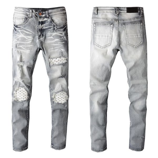 

mens jeans designer gray straight denim ripped trousers size 28-40 casual midweight vintage pants washed latest listin fashion biker hip hop, Blue