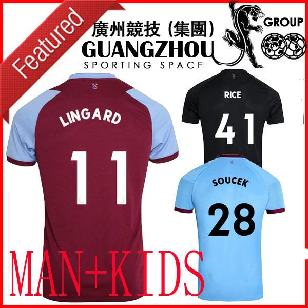 

20 21 west away lingard soccer jerseys anderson united 2020 125th anniversary ham haller away soucek 28 rice 41 years uniforms kids, Black;yellow