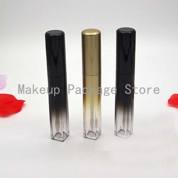 

storage bottles & jars 7ml 10/30/50pcs plastic empty gradient black liquid lipstick refillable bottle, portable cosmetic gold lip gloss cont