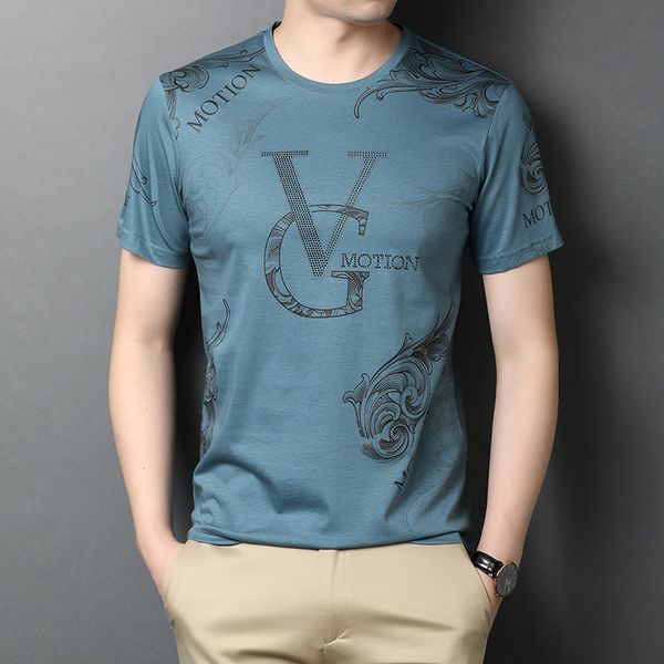 

shirt short sleeve 2020 summer mercerized cotton youth men's printed personalized pullover, White;black
