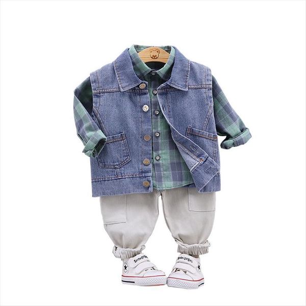 

spring autumn baby girl clothes suit children boys casual vest shirt pants 3pcs sets toddler fashion costume kids tracksuits, White
