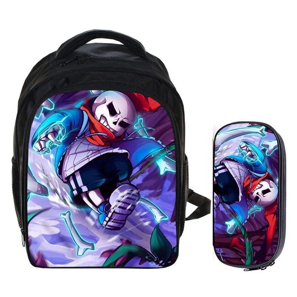 

backpack 13 inch undertale kids school bags for boys girls schoolbag kindergarten child pencil bag sets