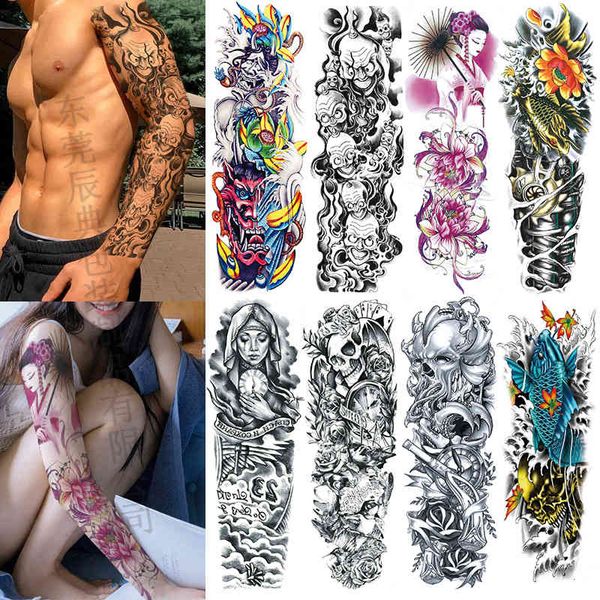 

full arm tattoo decal full large waterproof durable