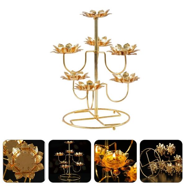

candle holders 1pc lotus shaped candleholder candlestick butter lamp holder for temple