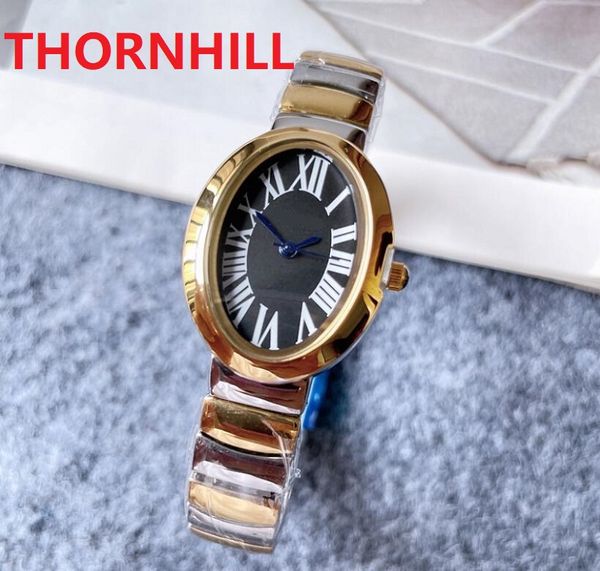 

famous classic designer wristwatch clock luxury fashion crystal roman watches women oval shape dial ladies quartz watch, Slivery;brown