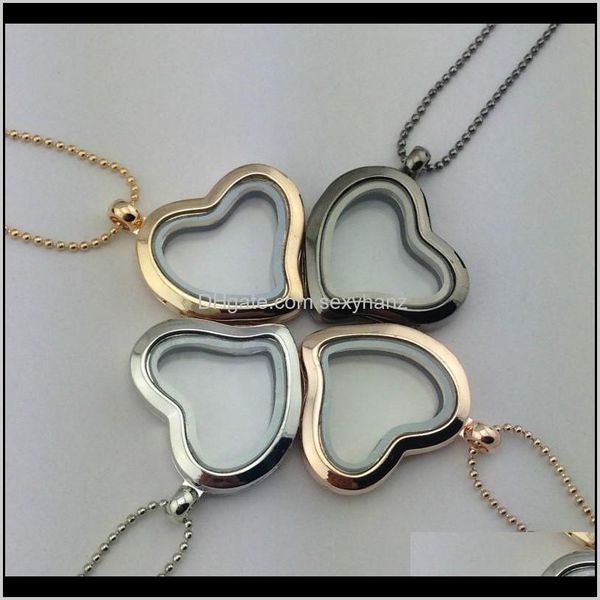 

& pendants heart pendant magnetic floating locket necklaces glass lockets fashion necklace jewelry 4 colors drop delivery 2021 abciq, Silver