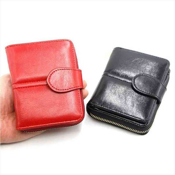 

women short wallets pu leather female buckle purses multi card holder wallet fashion woman small zipper ps coin purse, Red;black