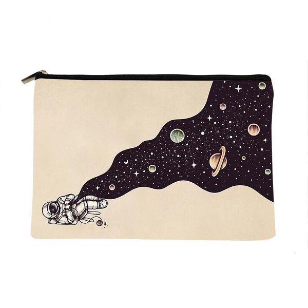 

cosmetic bags & cases women knit universe printed make up bag fashion cosmetics organizer for travel colorful storage lady