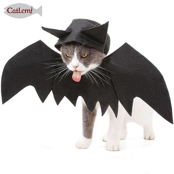 

cat costumes halloween pet puppy bat hooded light make-up outfit wings black cool