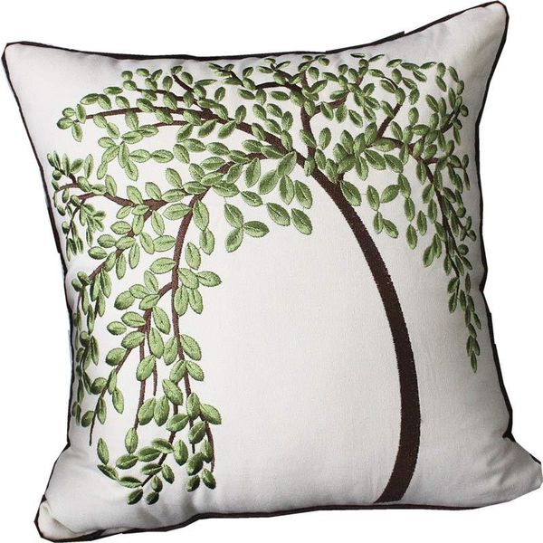 

cushion/decorative pillow embroidered european pastoral tree cushion cover cotton chair sofa pillowcase modern home decor rectangle drop
