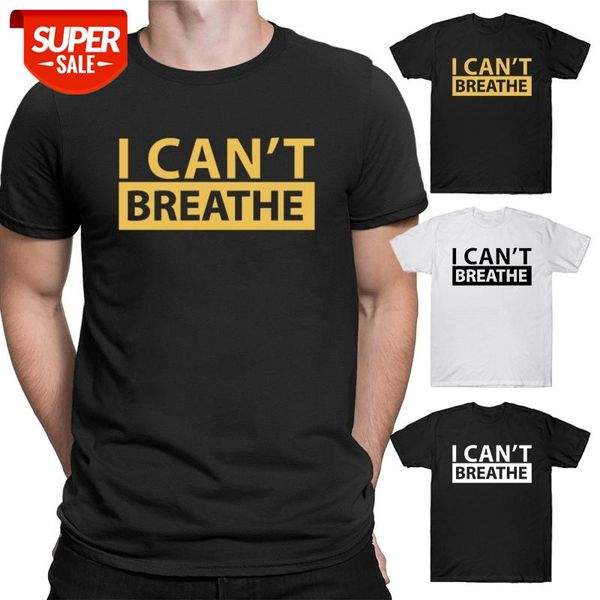 

i can't breathe t-shirt justice for gerorge floyd 2020 new men casual cotton tees black lives matter tees #zb4x, White;black