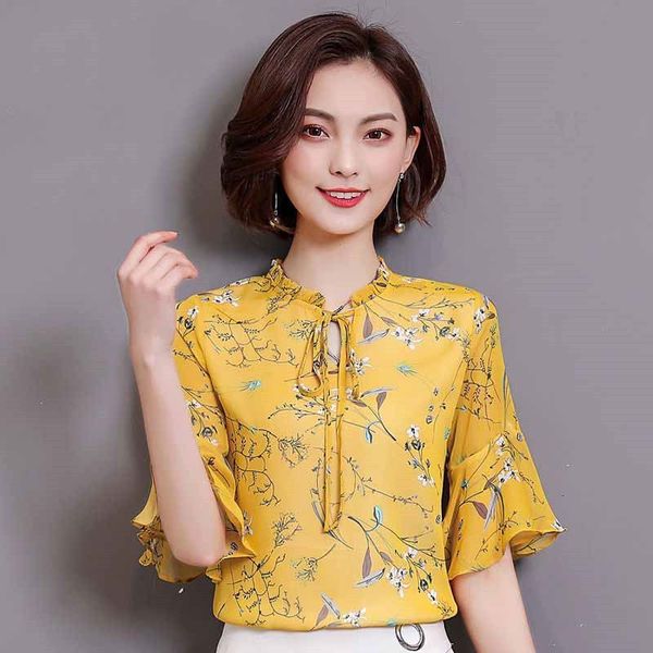 

2021 chiffon women's summer bluffs from red flower copy ruffles extension sleeve lace up elegant plus size 4xl z505 zpy0, White;black