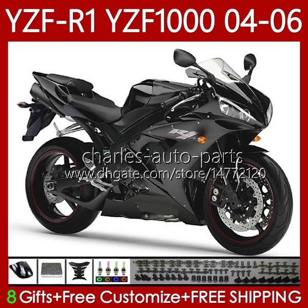 OEM Body Kit для YAMAHA YZF-R1 YZF1000 YZF R 1 1000CC 2004 2005 2006 BUDLOWORK 89NO.130 YZF R1 1000 CC YZFR1 04 05 06 YZF-1000 2004-2006 мотоцикл плоские черные обтекивания