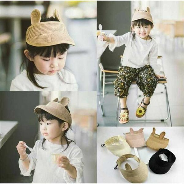 

children's sun summer beach tourism new empty hat cartoon cap, Yellow