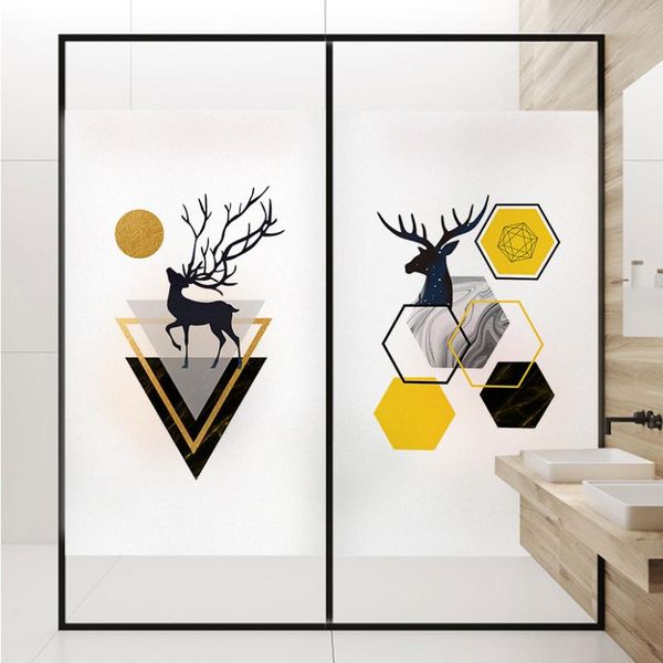 

window stickers privacy film stained glass decorative elk silhouette cameo christmas raamfolie anti inkijk sticker