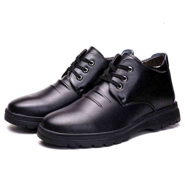 

leather shoes front lace 2021 autumn casual leather men's fashion work clothes, Black