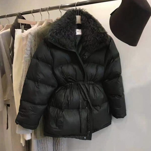 

2021 new black hair down for the woman winter jacket thick women's clothing harajuku kpop korean style vintage 4053