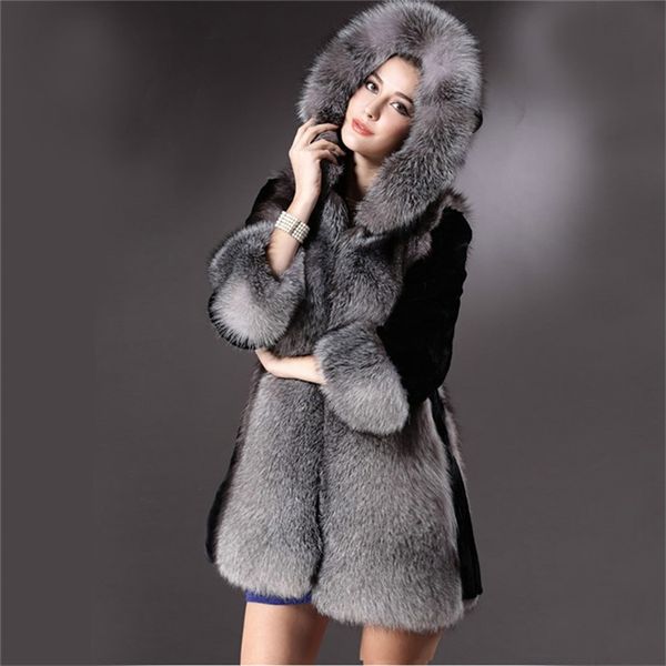 

l455 faux lback fur coat women fur coats winter coats women 210816, Black
