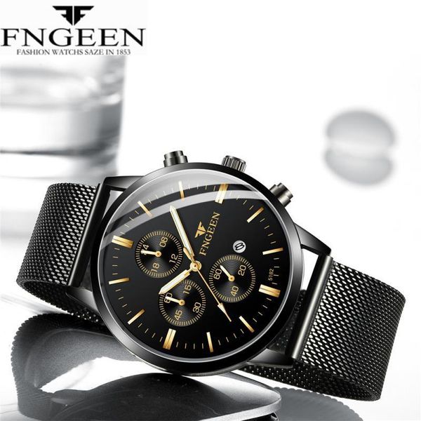 

wristwatches 2021 fngeen series quartz watch men relogio masculino men's watches male clock calendar waterproof wristwatch, Slivery;brown