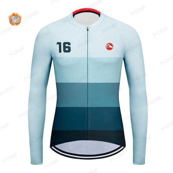 

racing jackets 2021 pro team winter long sleeve cycling jersey mtb bike clothing uniform men's thermal fleece bicycle maillot ropa cicl, Black;red