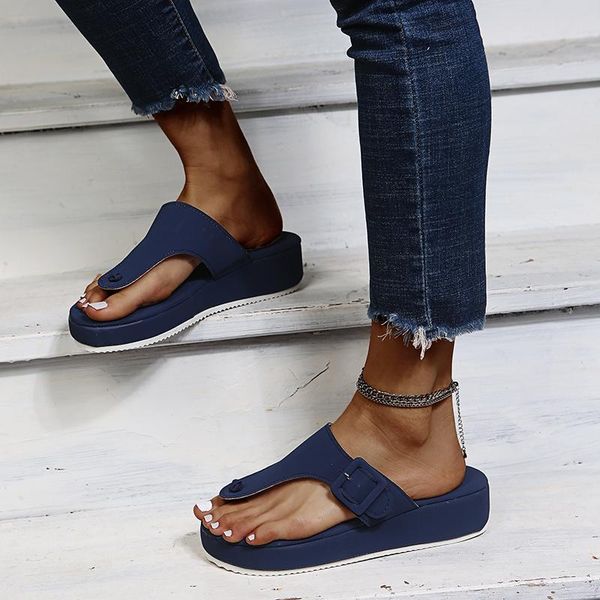 

sandals women wedges summer casual clip toe flip flops platform slipper beach sport light comfort shoes woman 2021, Black