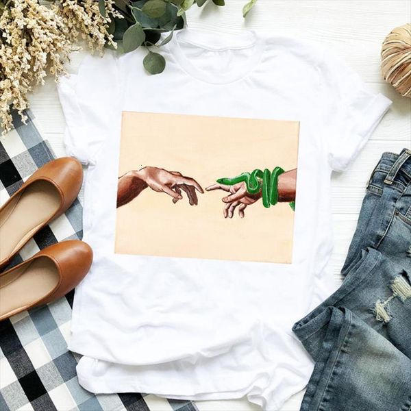 

men lady hand funny short sleeve aesthetic kawaii print ladies t tee mens shirt clothes female graphic, White;black