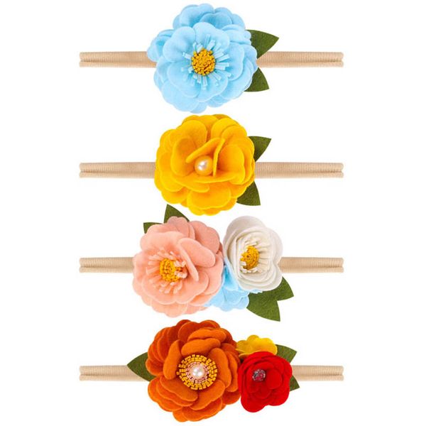 

girls hair accessories baby headbands diy flower pearl childrens headband nylon hairband infant head bands kids accessory b6962, Slivery;white