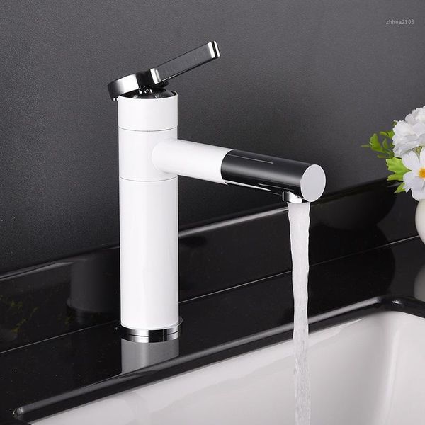 

bathroom sink faucets basin faucet 360 degree rotate mixer tap deck mounted swivel spout single handle and cold water1