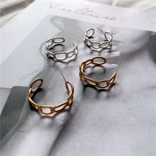 

hbp korean east gate simple and closely linked, cool wind ear is versatile, niche temperament 925 silver needle fashion earrings