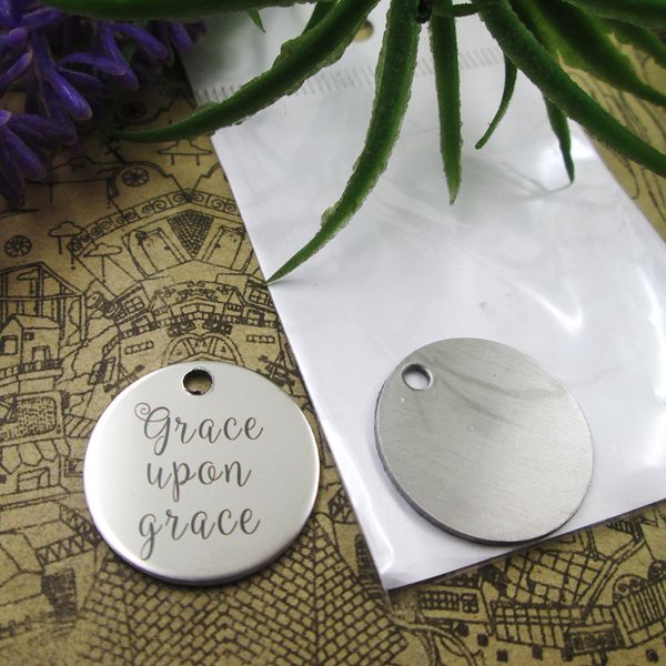 

40pcs--stainless steel charms"grace upon grace" more style choosing diy pendants fo necklace, Bronze;silver