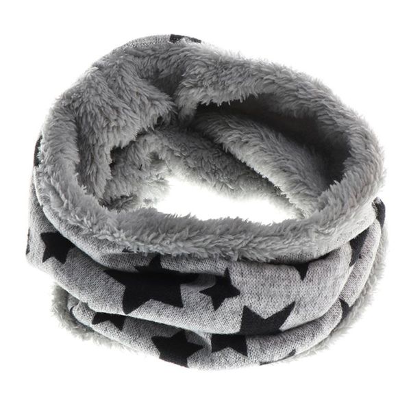 

scarves autumn winter children scarf five stars print baby boys and girls cotton kids dot ring loop, Blue;gray