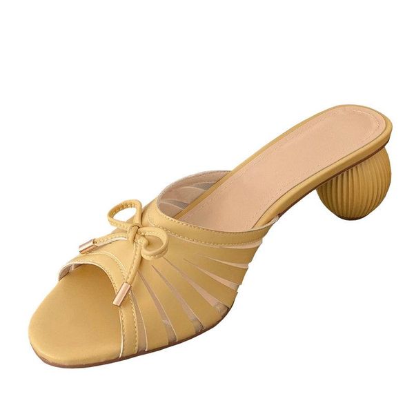 

slippers summer women mules est genuine leatehr sandals for spring strage med heels pumps, Black