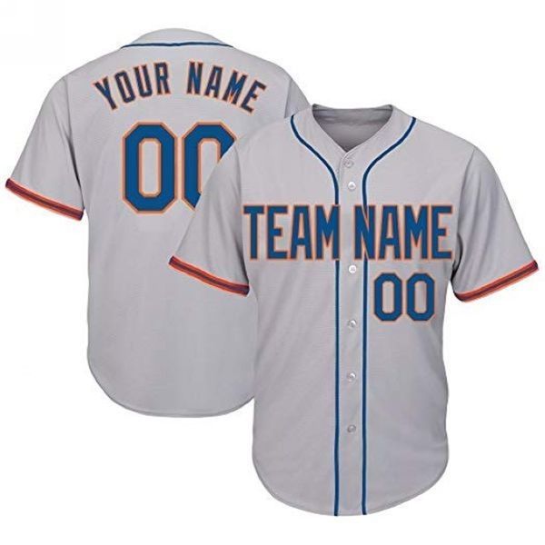 

goodcustom gray york style baseball stitched jersey any name number mens women youth jerseys personality, Black