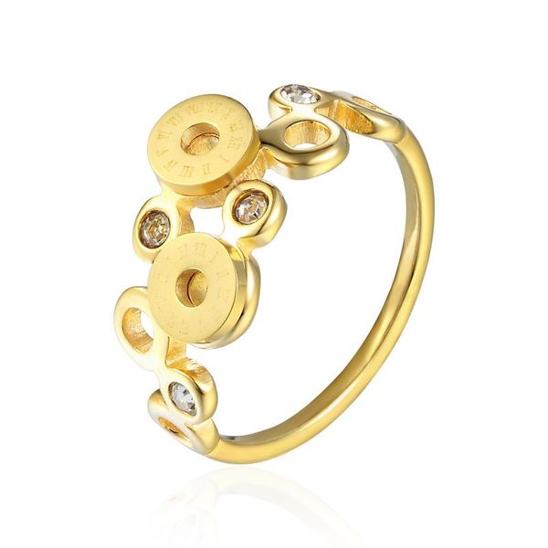 

wedding rings unique 4 small circles zircon 2 roman numerals circle women ring gold rose silver color for, Slivery;golden