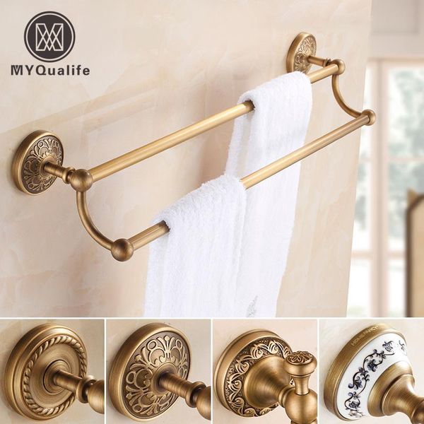 

towel racks quality dual bar holder rack antique brass bathroom accessories